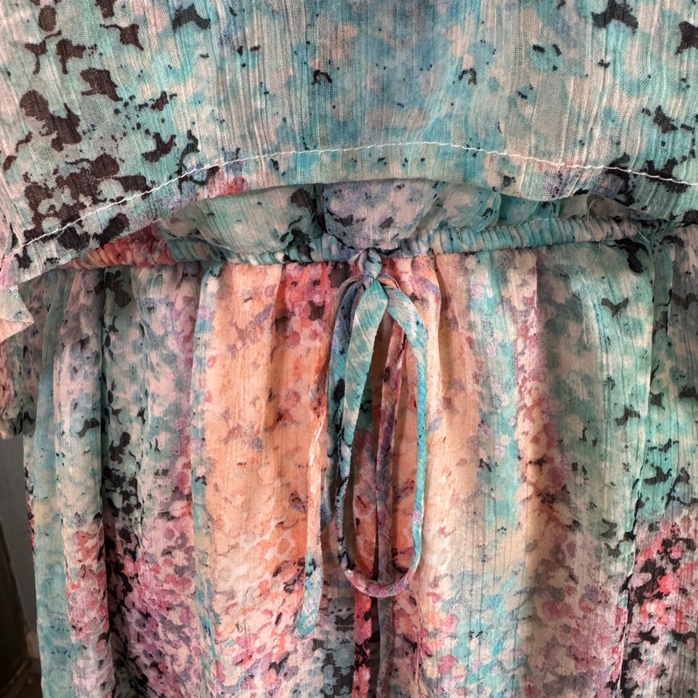 Y2K Studio Y XL Watercolor Snake Print High Low Maxi Dress Vacation Resort - Picture 3 of 8